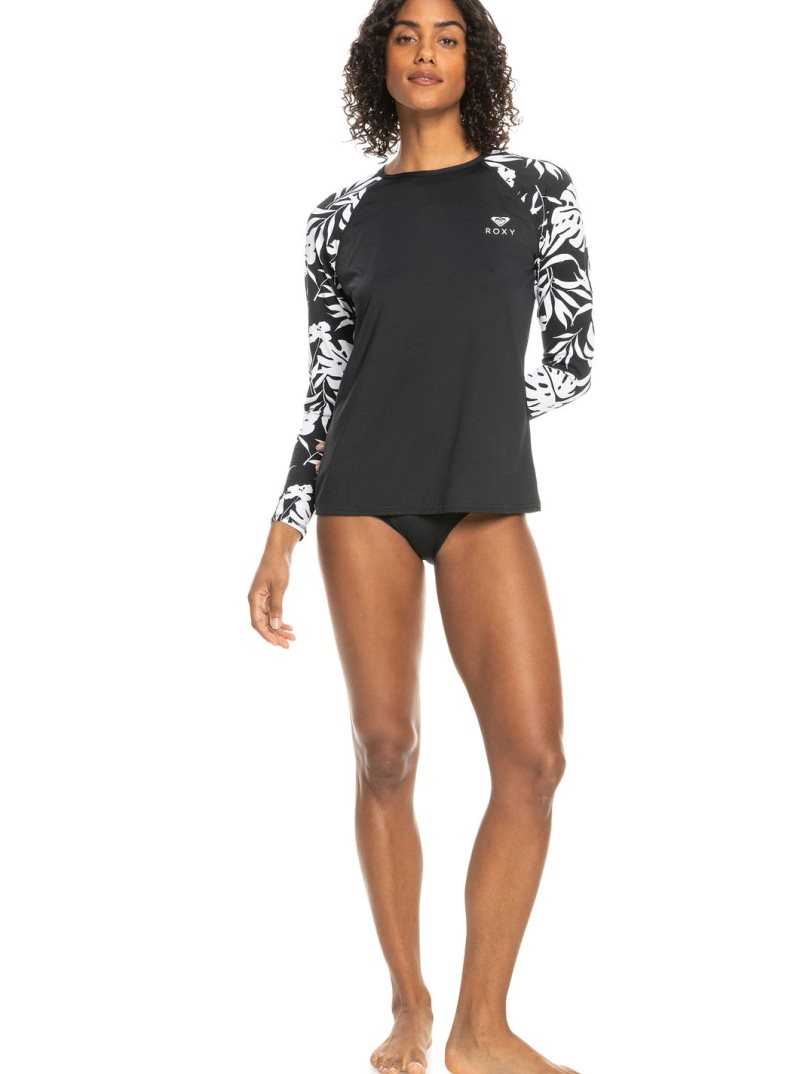 Roxy Beach Long Sleeve UPF 50 Rashguard Anthracite | FCYDU-2491