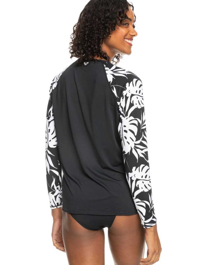 Roxy Beach Long Sleeve UPF 50 Rashguard Anthracite | FCYDU-2491