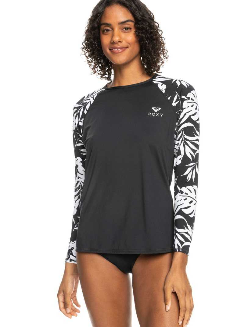 Roxy Beach Long Sleeve UPF 50 Rashguard Anthracite | FCYDU-2491