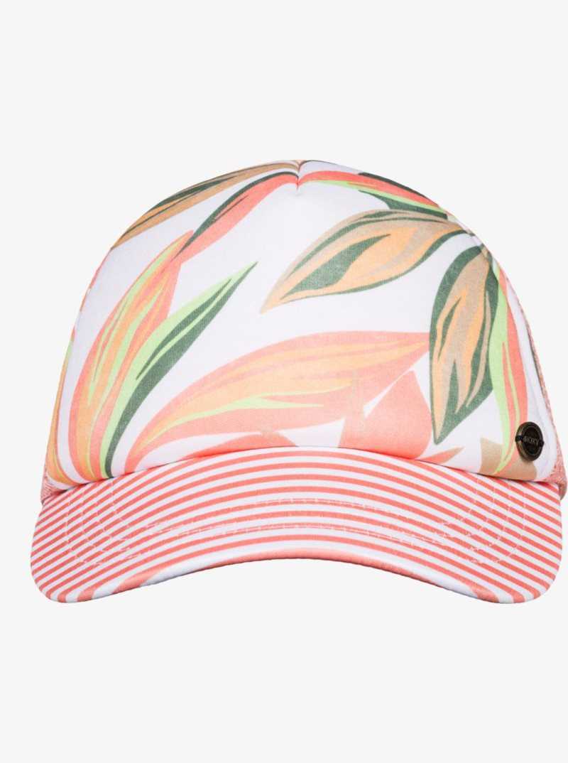 Roxy Beautiful Morning Trucker Hat Bright White Subtly Salty Mult | WCJBS-9154