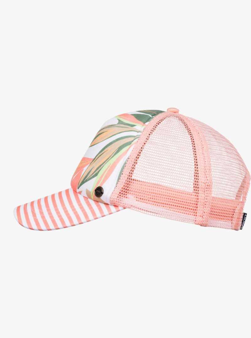 Roxy Beautiful Morning Trucker Hat Bright White Subtly Salty Mult | WCJBS-9154