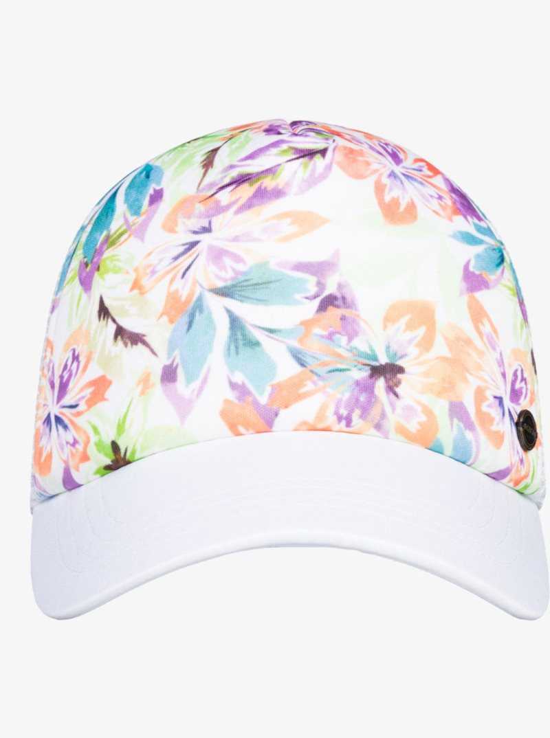 Roxy Beautiful Morning Trucker Hat Snow White Pualani Combo | AWTOV-5093