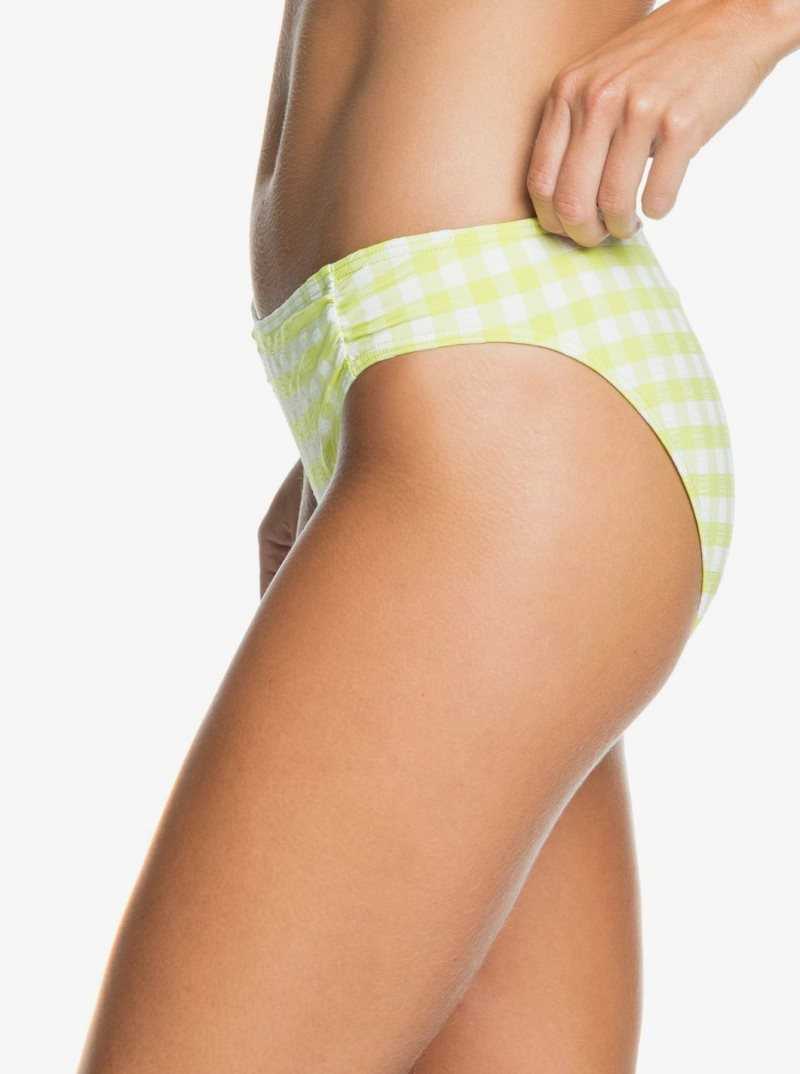 Roxy Beautiful Sun Full Bikini Bottoms Limeade Large Castle S | YFTEP-3492