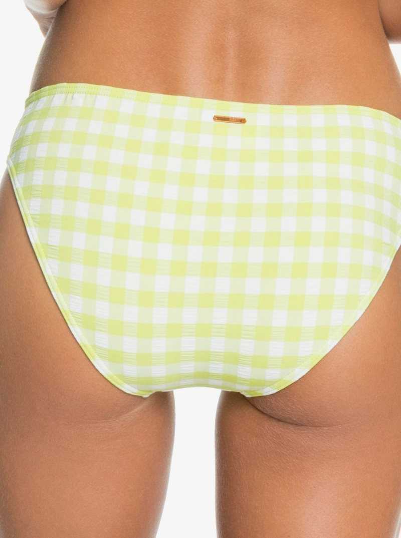 Roxy Beautiful Sun Full Bikini Bottoms Limeade Large Castle S | YFTEP-3492