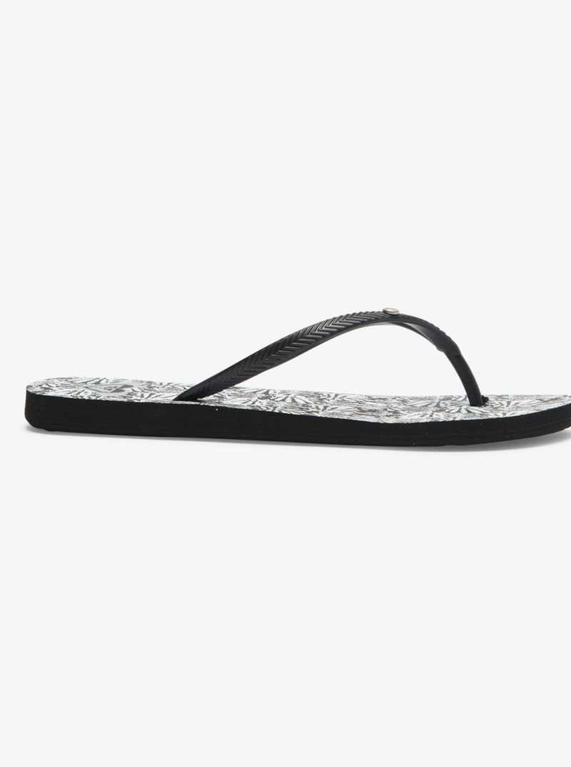 Roxy Bermuda Sandals Black/Black/White | VZLWG-6715