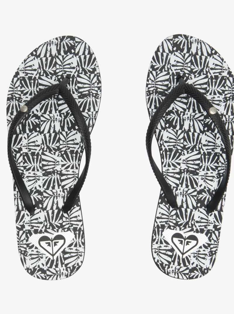 Roxy Bermuda Sandals Black/Black/White | VZLWG-6715