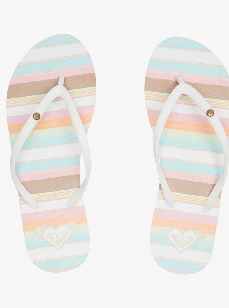 Roxy Bermuda Sandals White/Pink/Multi | RQXFW-9075