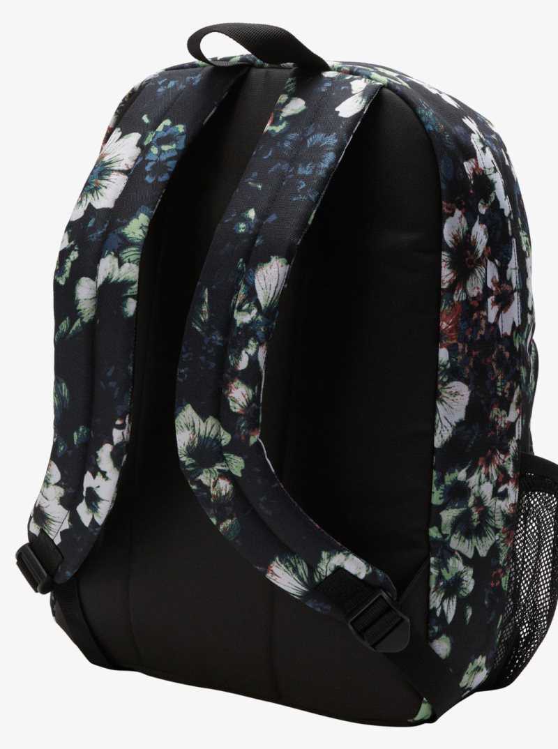 Roxy Best Time Printed 23 L Small Backpack Anthracite Black Flowers La | POCHU-0621