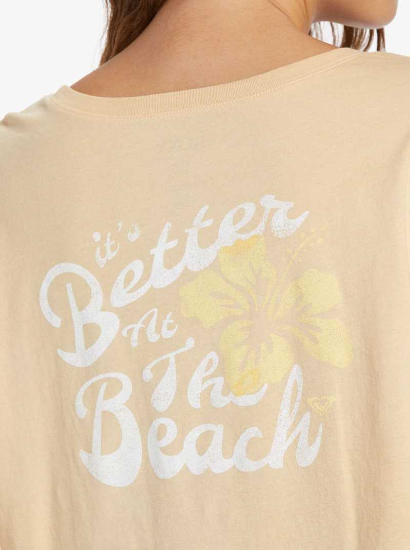 Roxy Better Beach T-Shirt Beige | VSOZT-7324