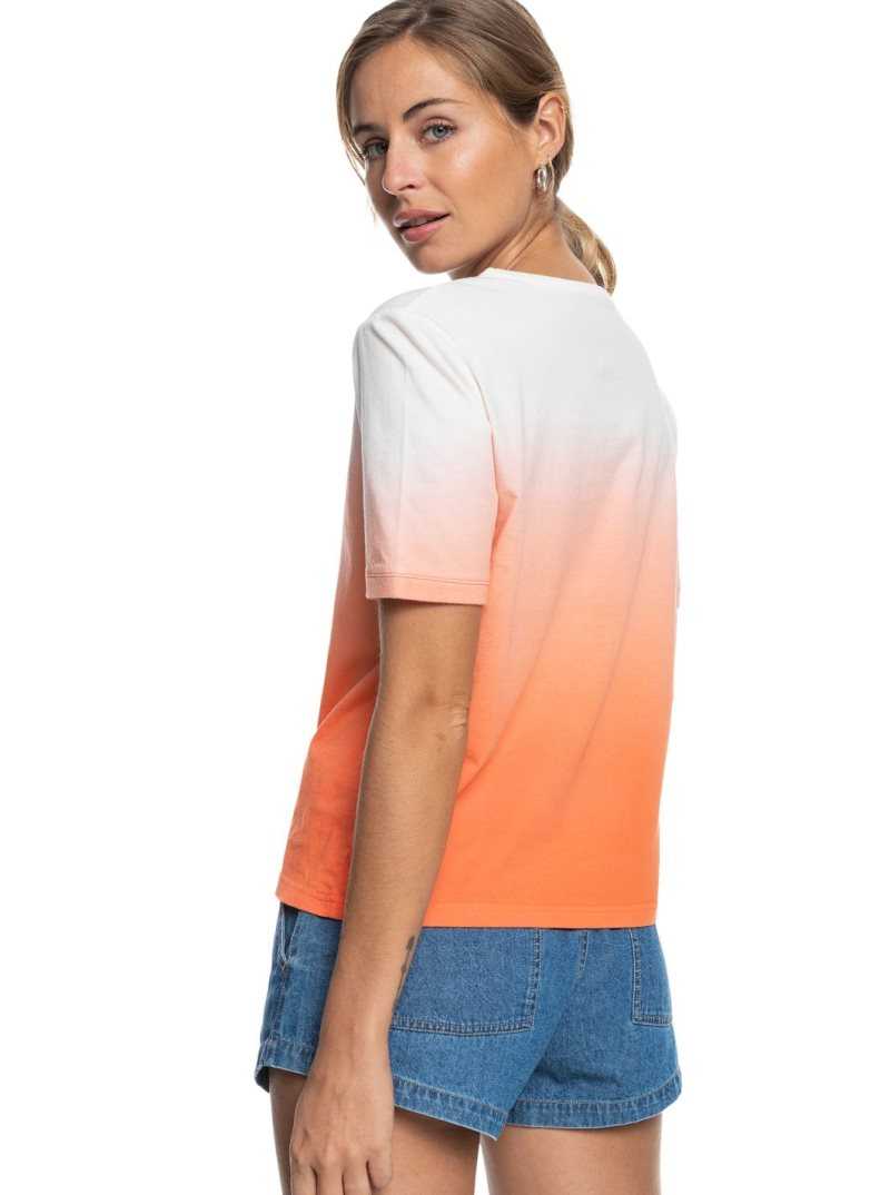 Roxy Biarritz Vibes Short Sleeve T-Shirt Fusion Coral | IQCWK-2573