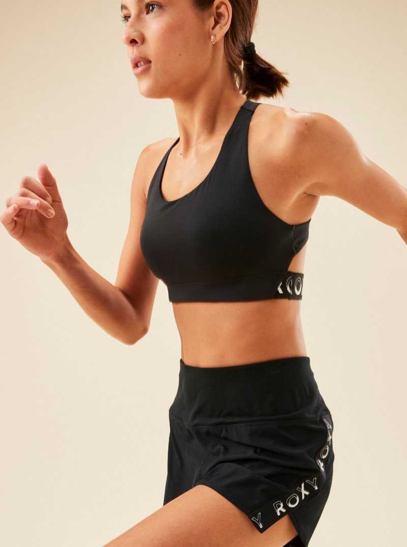 Roxy Bold Moves Sports Bra Anthracite | NZGKY-9806