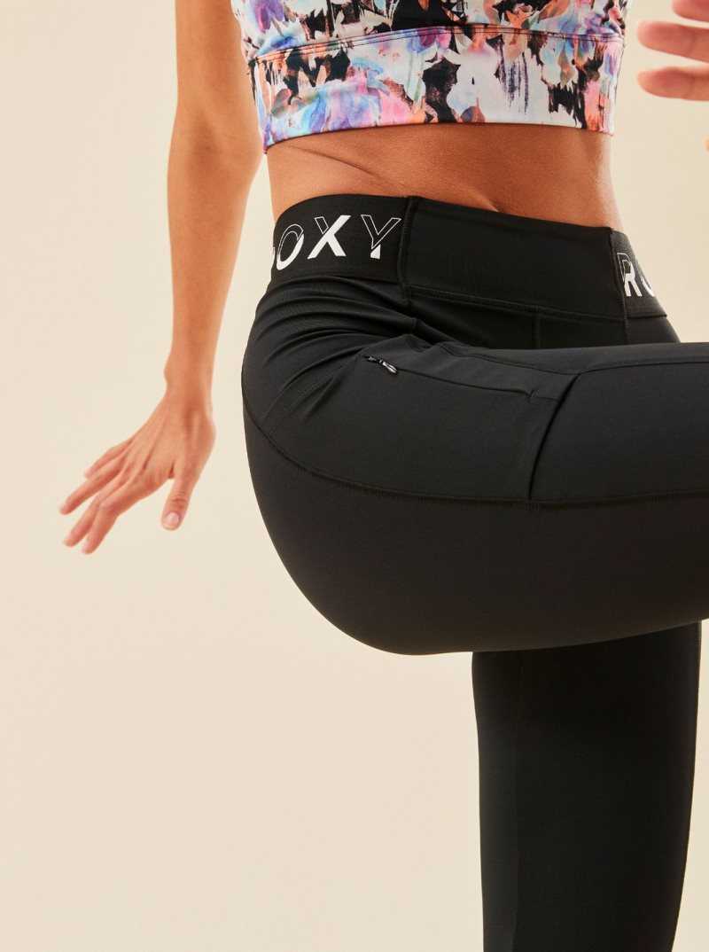 Roxy Bold Moves Technical Leggings Anthracite | HKFZG-7068