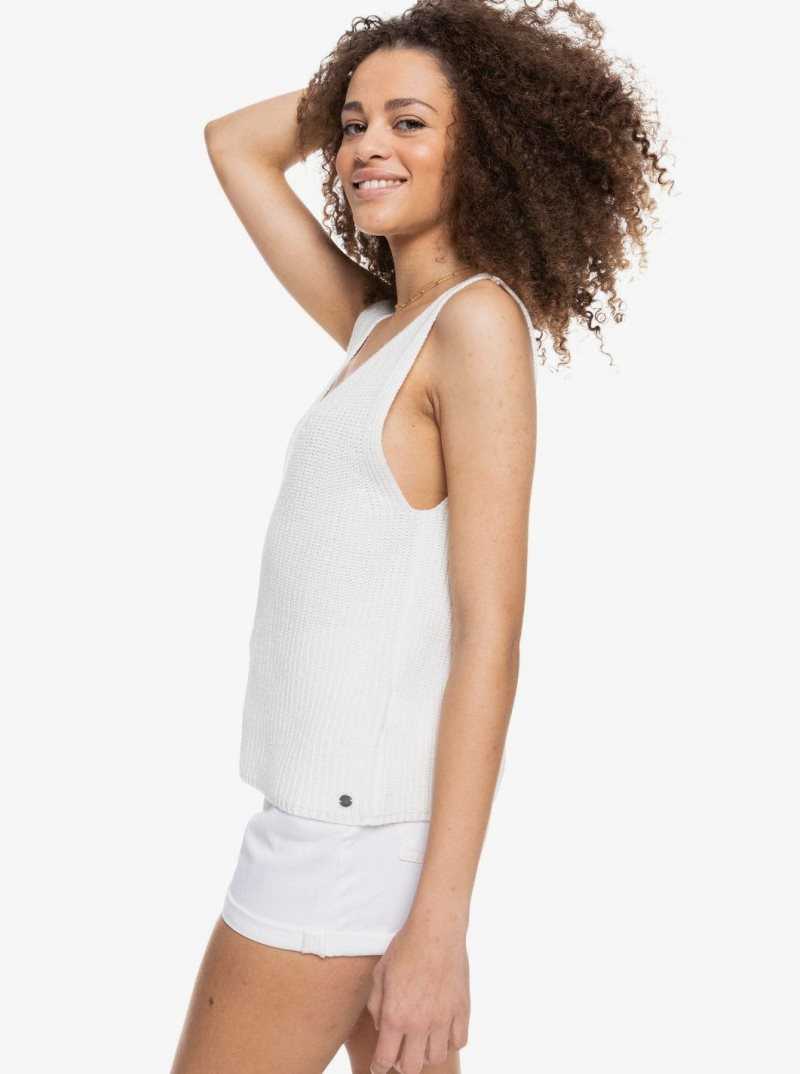 Roxy Bright Place Sleeveless Sweater Snow White | PRTCL-6572