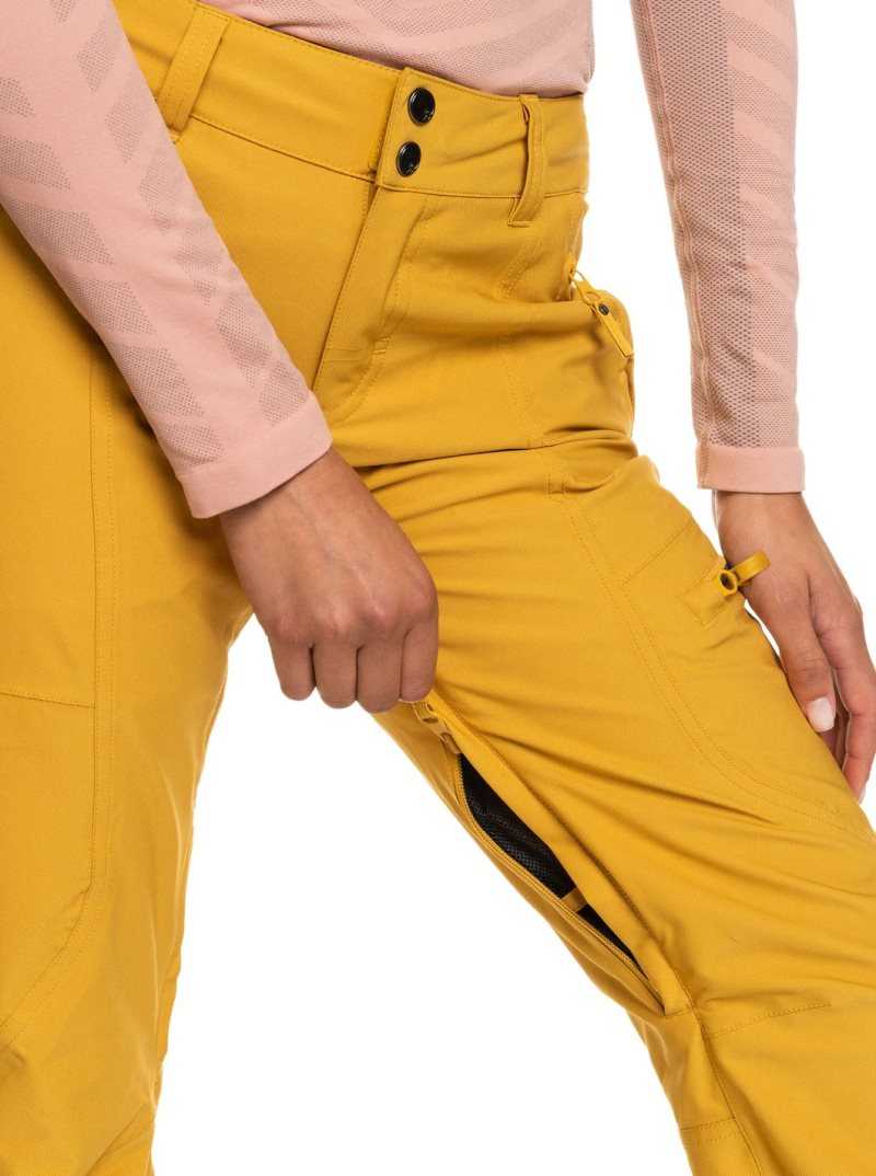 Roxy Cabin Slim Fit Snow Pants Honey | UCXIA-7628