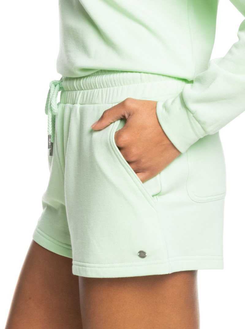 Roxy Check Out Sweat Shorts Pastel Green | KHVJS-0512