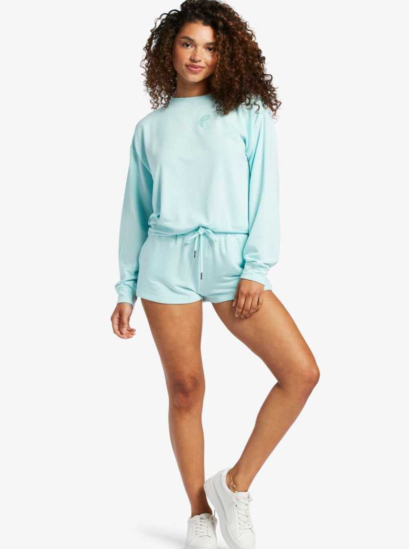 Roxy Check Out Sweat Shorts Spa Retreat | RWDAN-7265