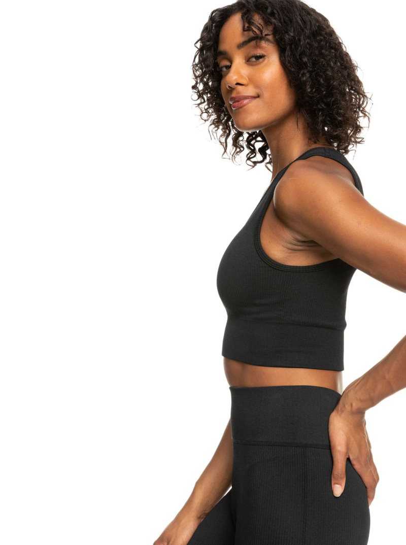 Roxy Chill Out Seamless Sports Bra Anthracite | ONQPU-5936