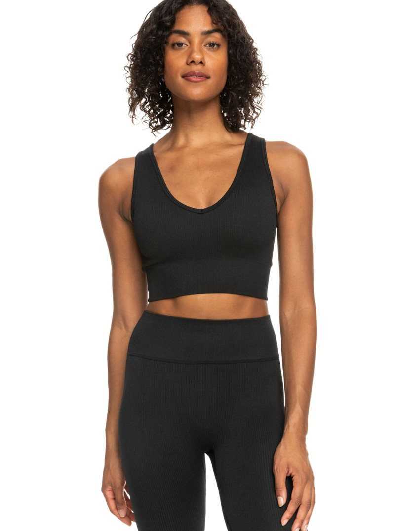 Roxy Chill Out Seamless Sports Bra Anthracite | ONQPU-5936