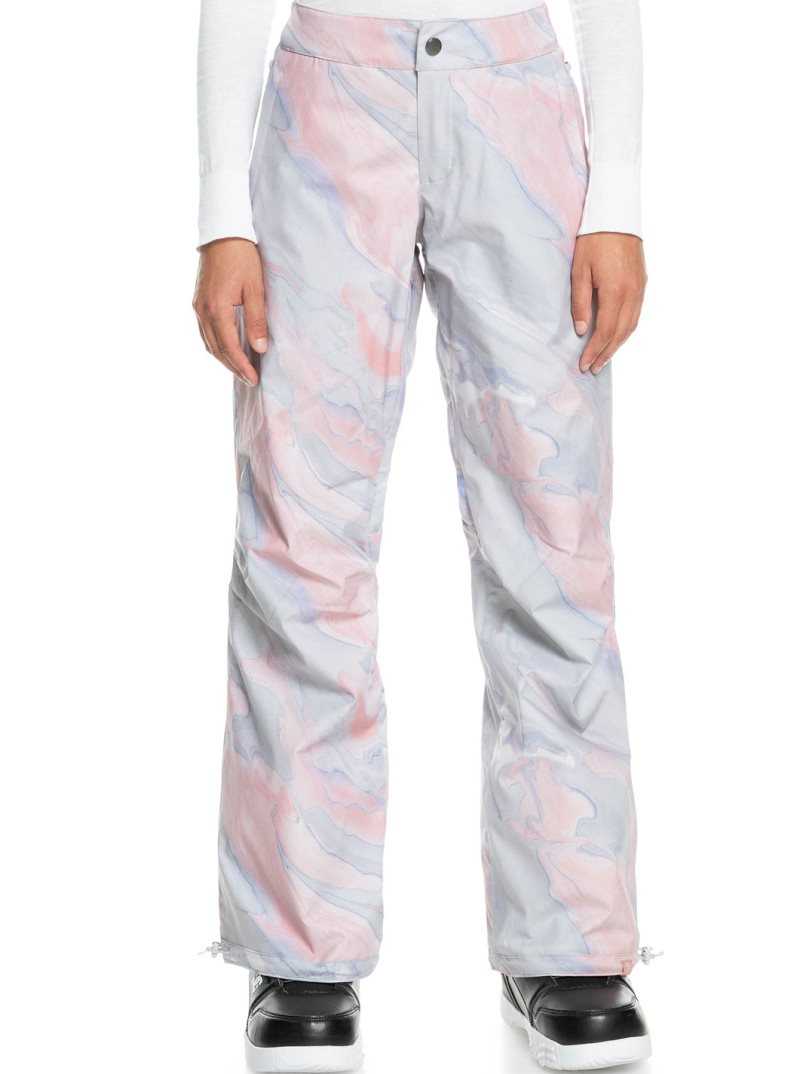 Roxy Chloe Kim Insulated Snow Pants Gray Violet Marble | ZYPJH-5213