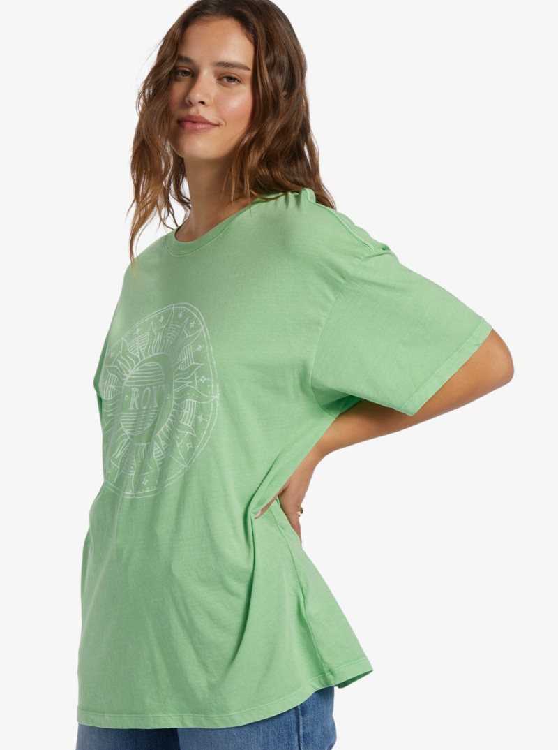 Roxy Circle Time T-Shirt Absinthe Green | SBVDY-6140