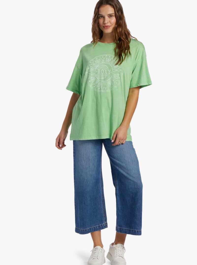 Roxy Circle Time T-Shirt Absinthe Green | SBVDY-6140