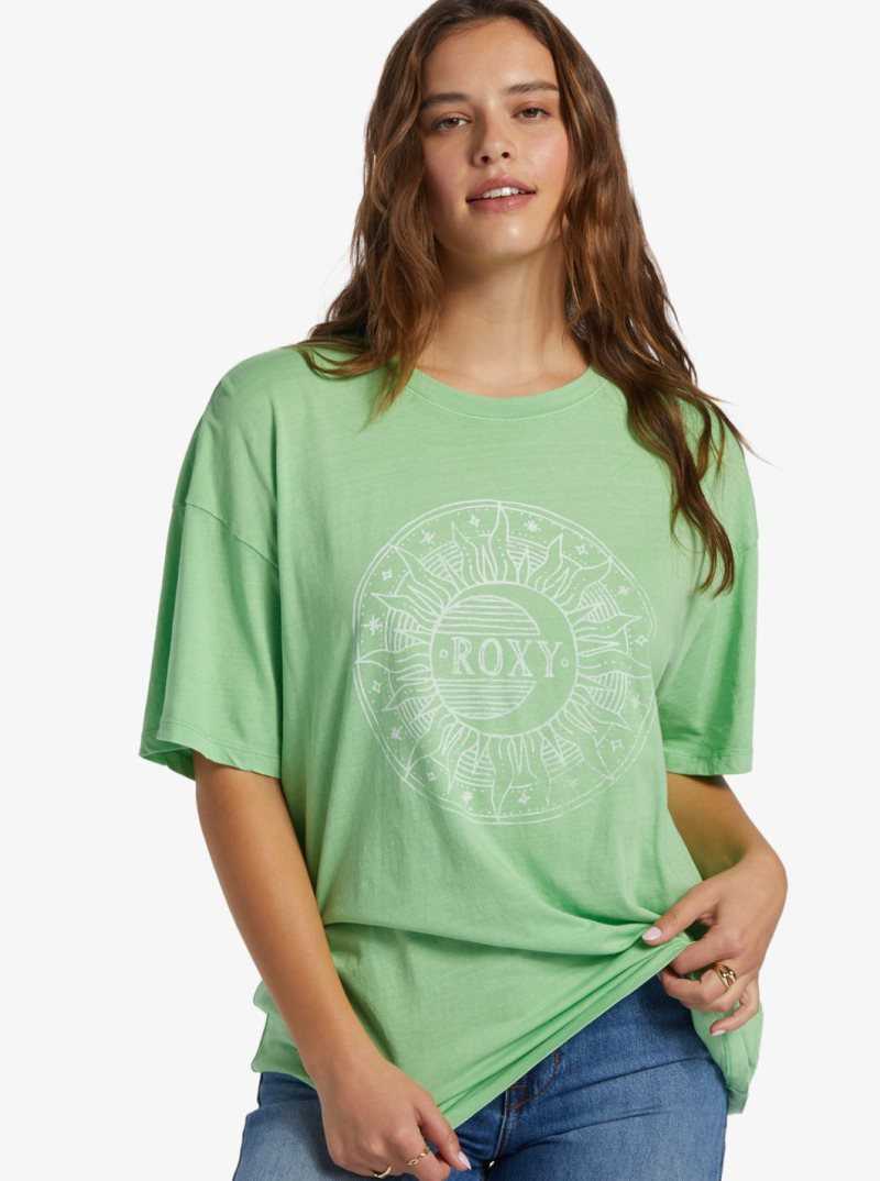 Roxy Circle Time T-Shirt Absinthe Green | SBVDY-6140