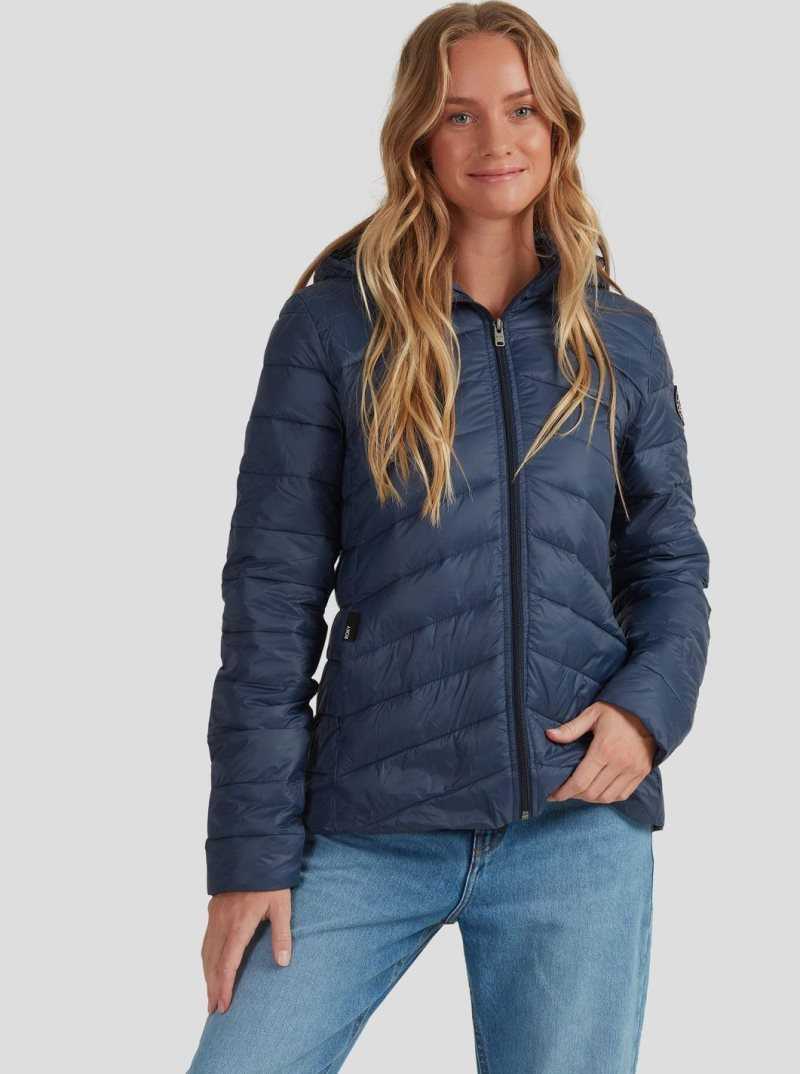 Roxy Coast Road Hooded Jackets Mood Indigo | LKPCN-2319