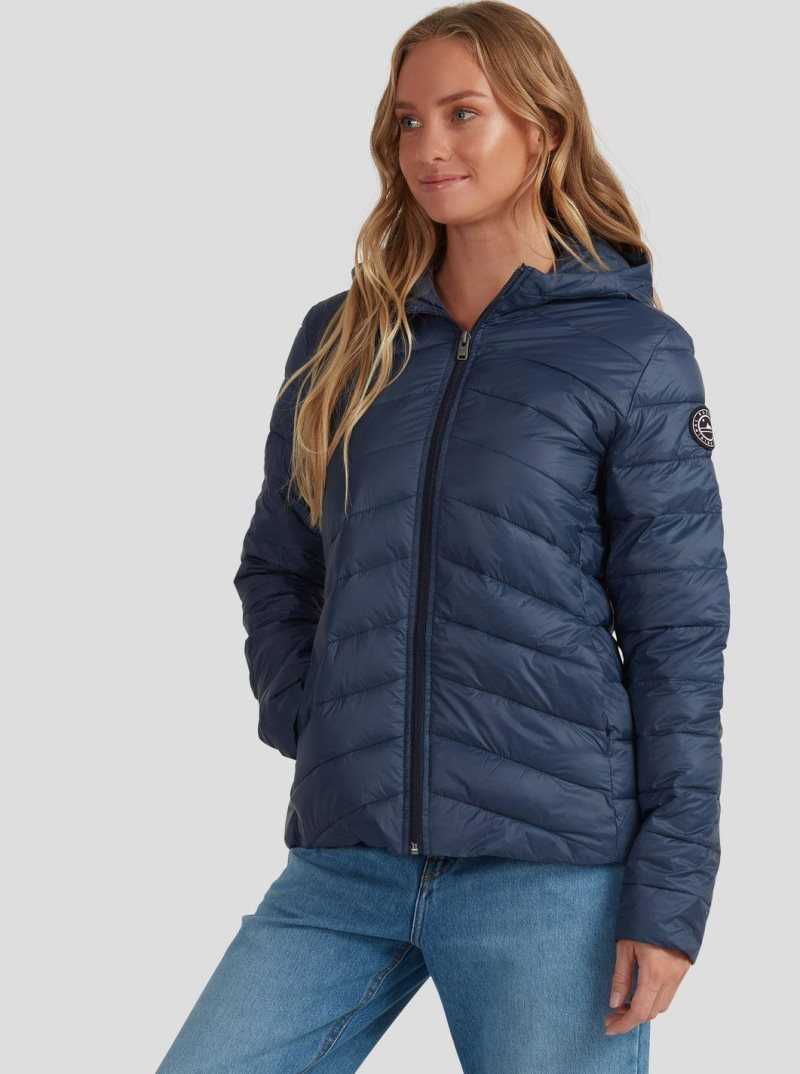 Roxy Coast Road Hooded Jackets Mood Indigo | LKPCN-2319