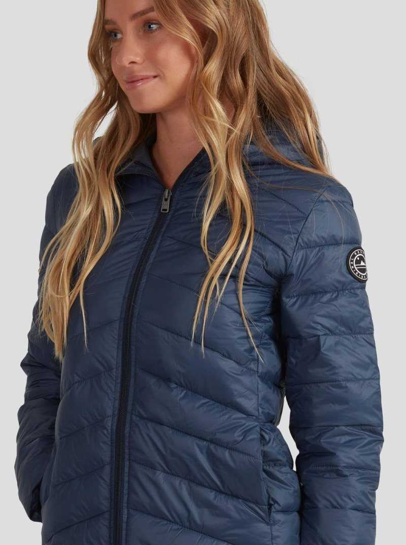 Roxy Coast Road Hooded Jackets Mood Indigo | LKPCN-2319