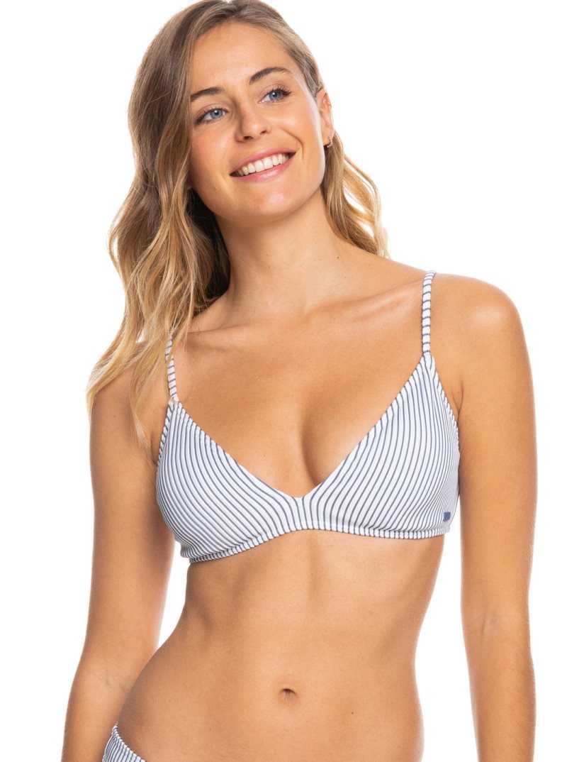 Roxy Coastal Escape Fixed Triangle Bikini Top Bijou Blue | MFVKI-6971