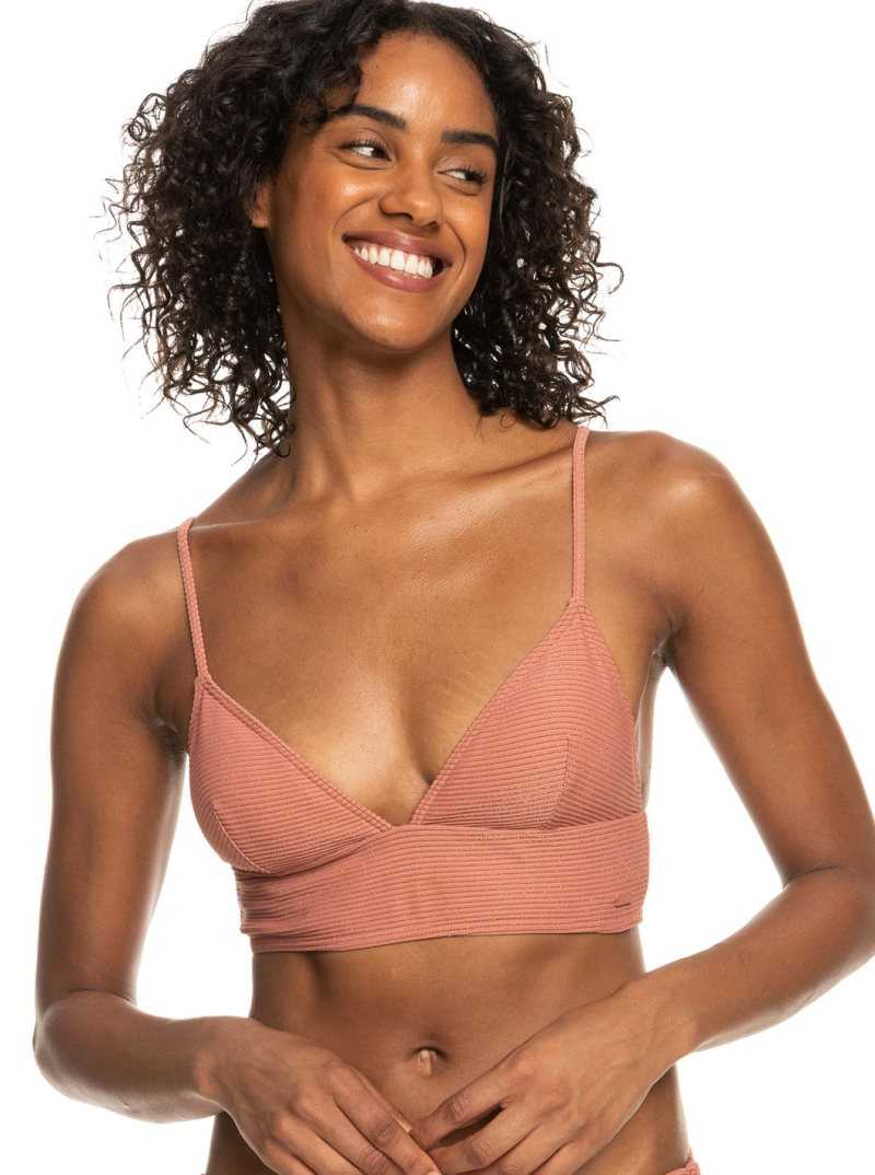 Roxy Coconut Crew Tank Bikini Top Cedar Wood | KLQXG-1423