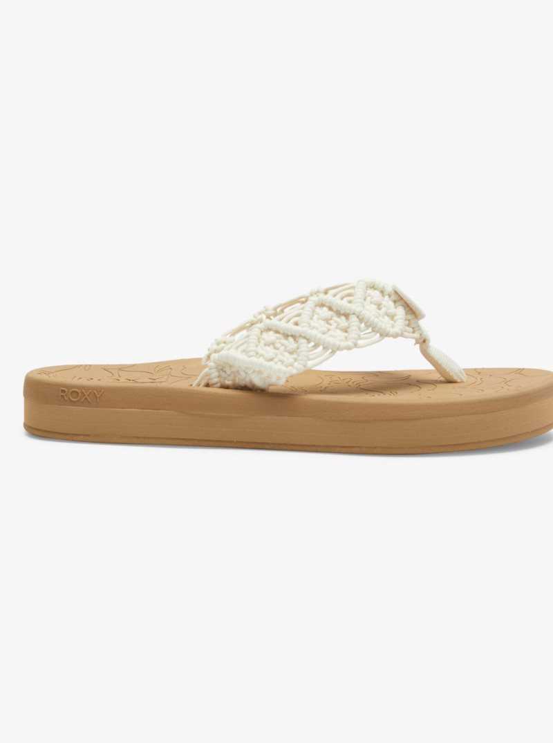 Roxy Colbee Hawaii Crochet Sandals Cream | OBYRP-3049