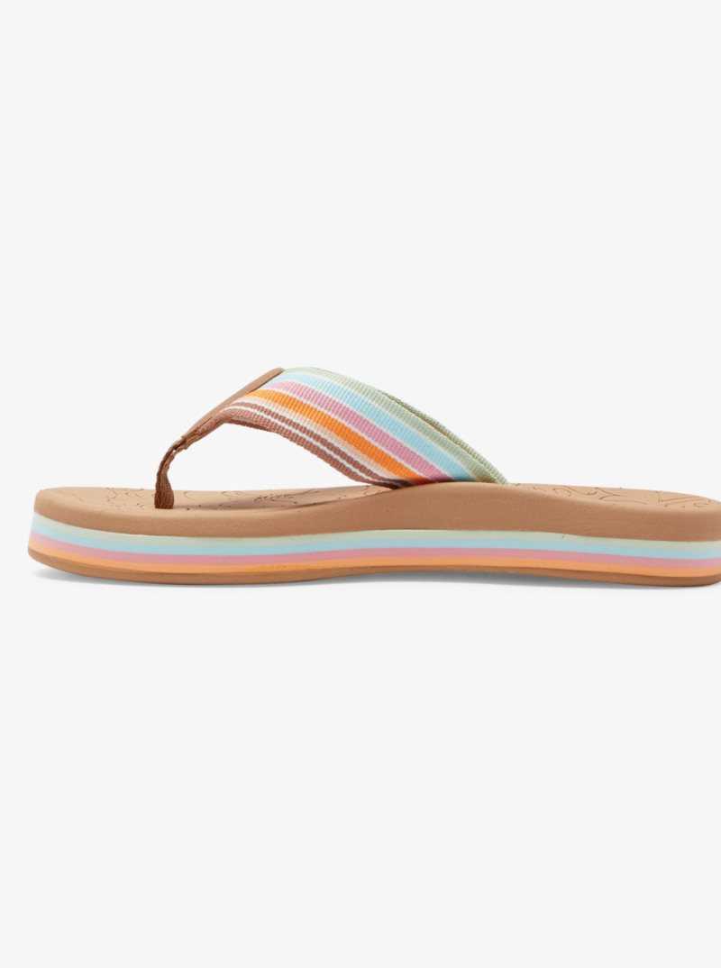 Roxy Colbee Hi Sandals White/Orange/Pink | NISEV-9386