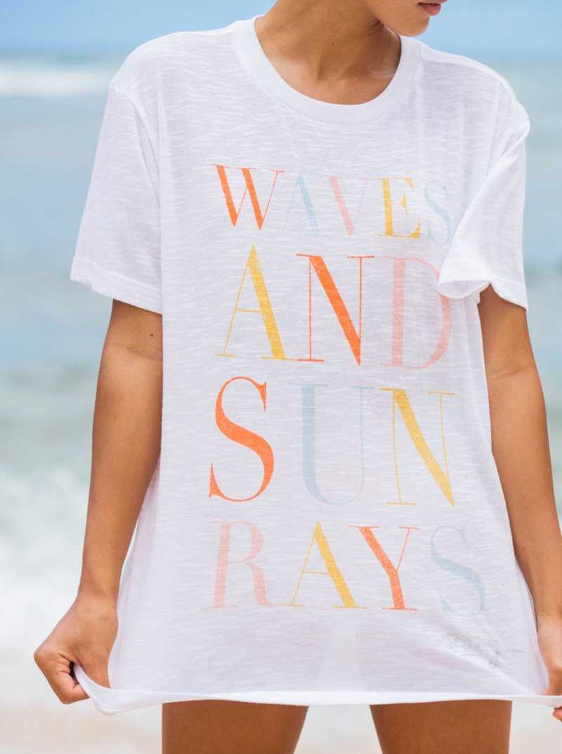 Roxy Crystal Visions Oversized T-Shirt Bright White | DBLTH-5682