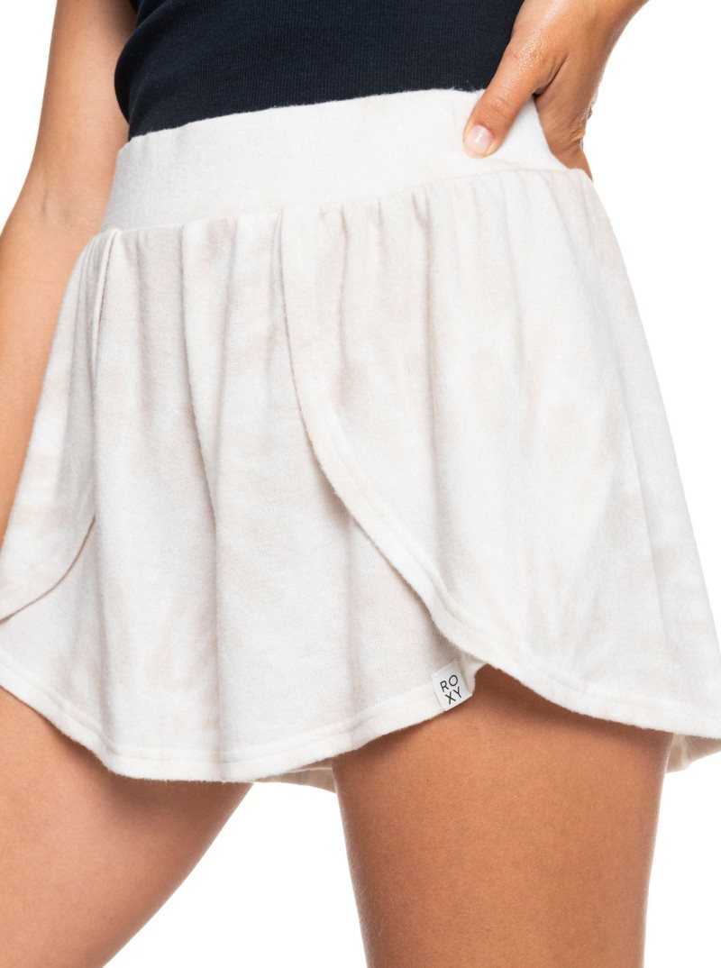 Roxy Current Mood Cozy Lounge Shorts Tapioca Spiral Tie Dye | KHMUS-7382