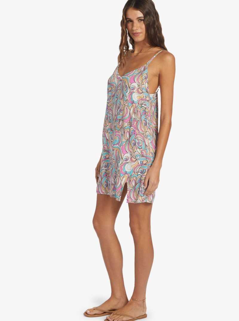 Roxy Daytrip Mini V-neck Slip Dress Swirly Daze | WZRTC-3942