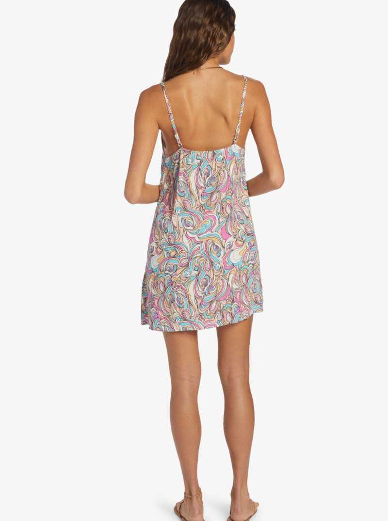 Roxy Daytrip Mini V-neck Slip Dress Swirly Daze | WZRTC-3942