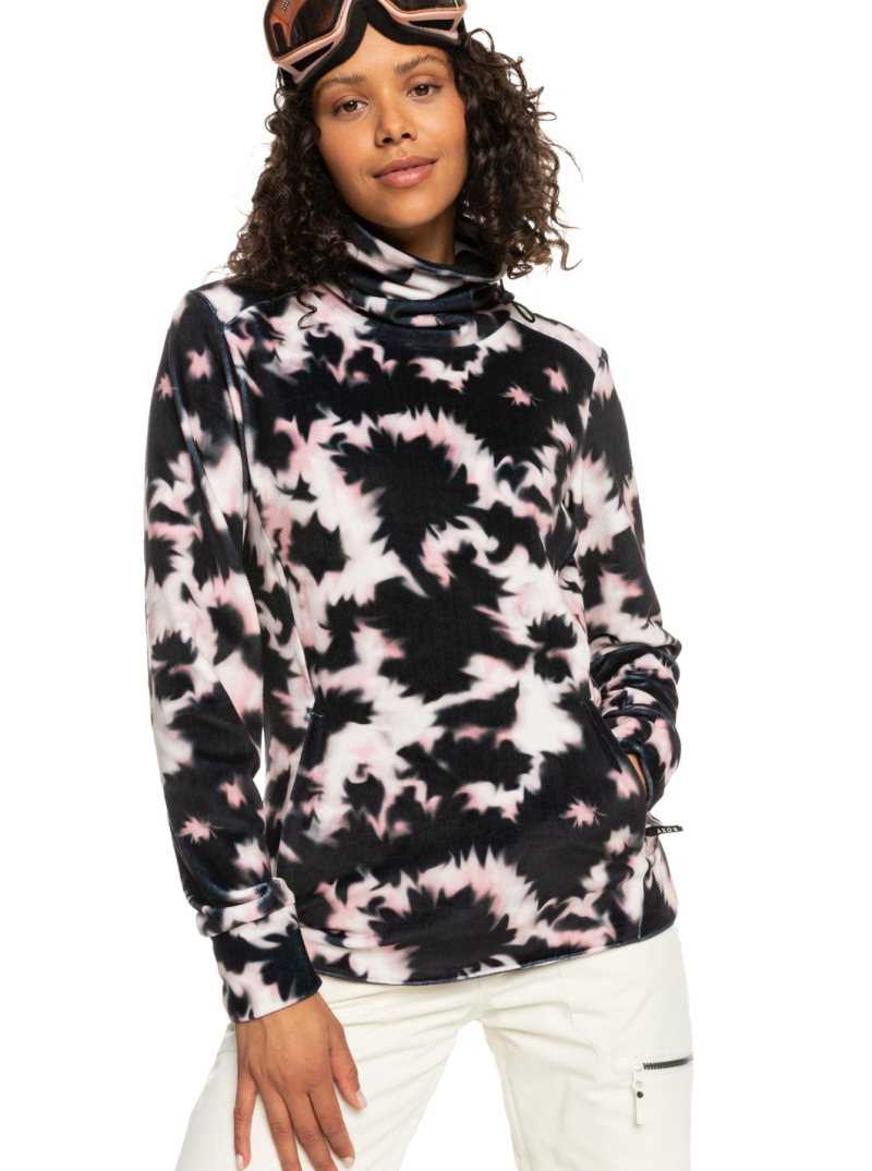 Roxy Deltine Fleece Pullover True Black Nimal | YGLMB-1684