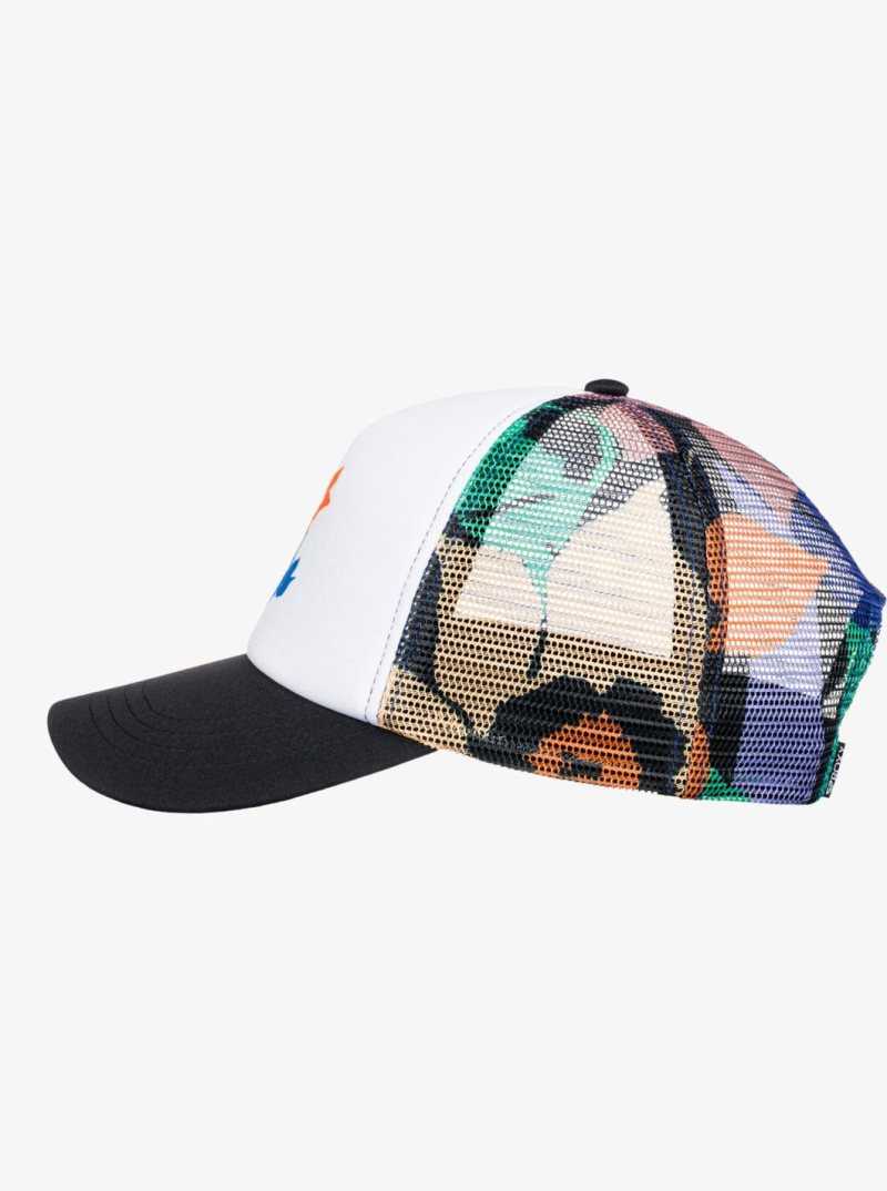 Roxy Donut Spain Trucker Hat Anthracite Flower Jammin | WQUPV-0325