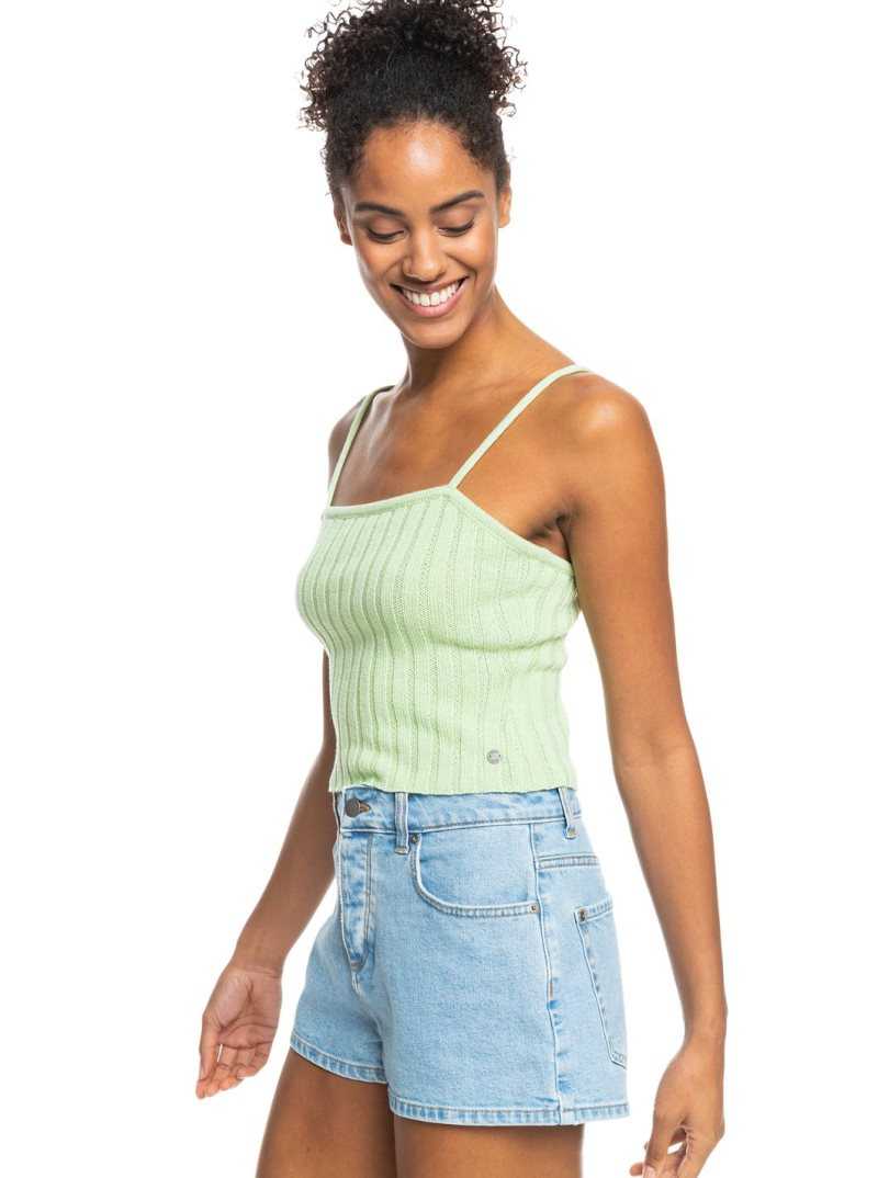 Roxy Dream Sign Knit Tube Top Pastel Green | WETLD-4367