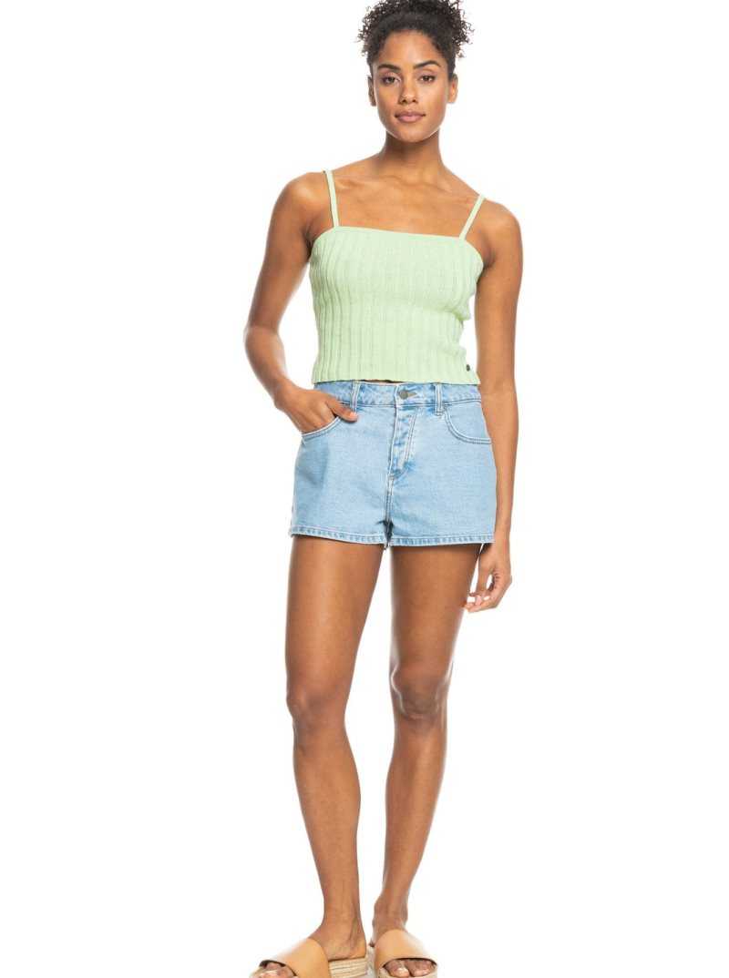 Roxy Dream Sign Knit Tube Top Pastel Green | WETLD-4367