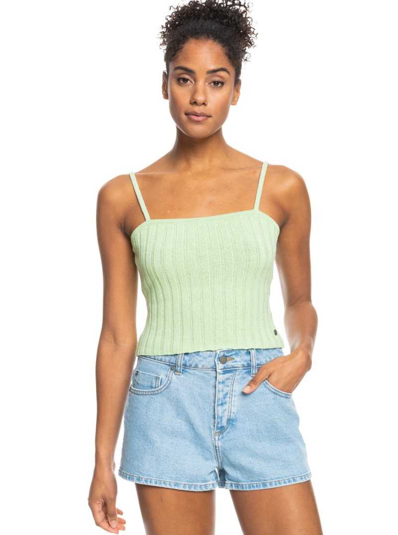 Roxy Dream Sign Knit Tube Top Pastel Green | WETLD-4367