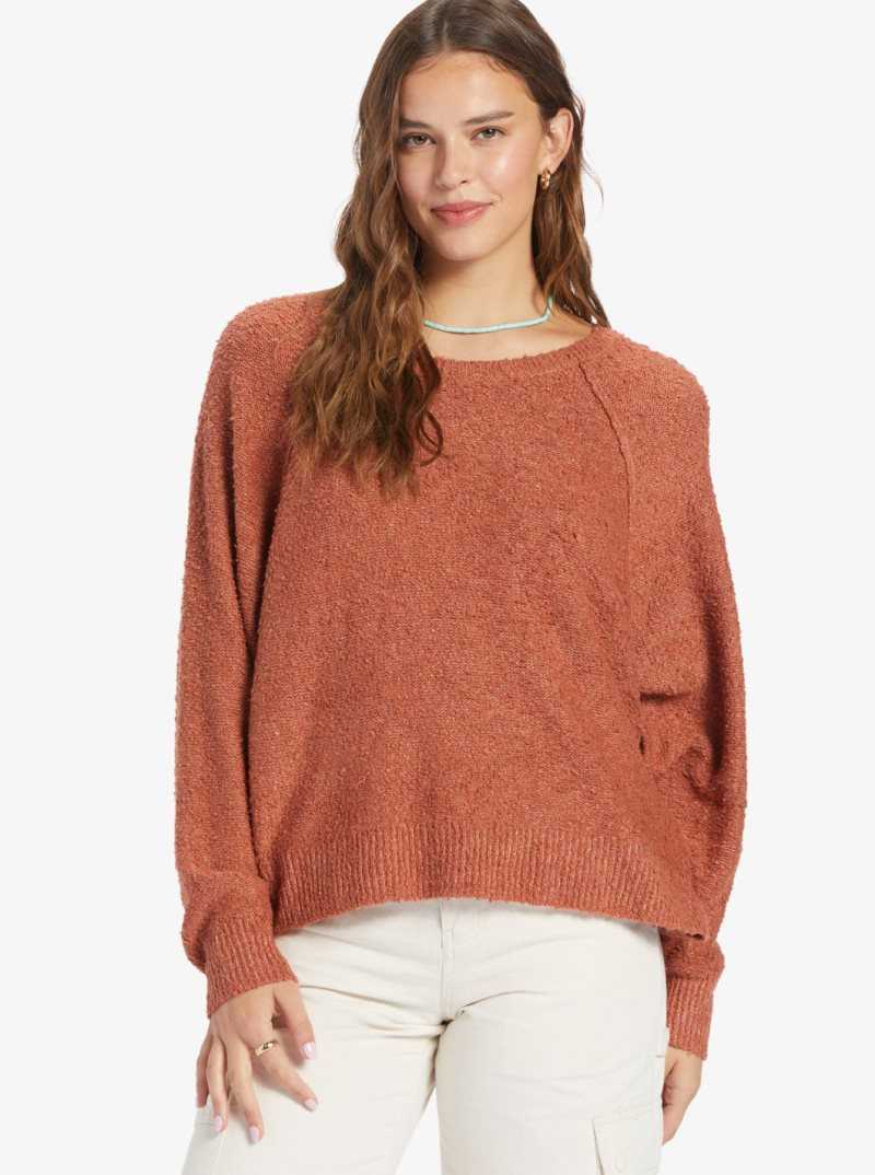 Roxy Early Morning Crew Neck Sweater Etruscan Red | QUENO-5702