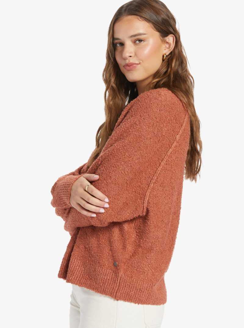 Roxy Early Morning Crew Neck Sweater Etruscan Red | QUENO-5702