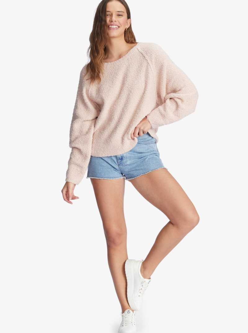 Roxy Early Morning Crew Neck Sweater Peach Whip | TIDMN-3814