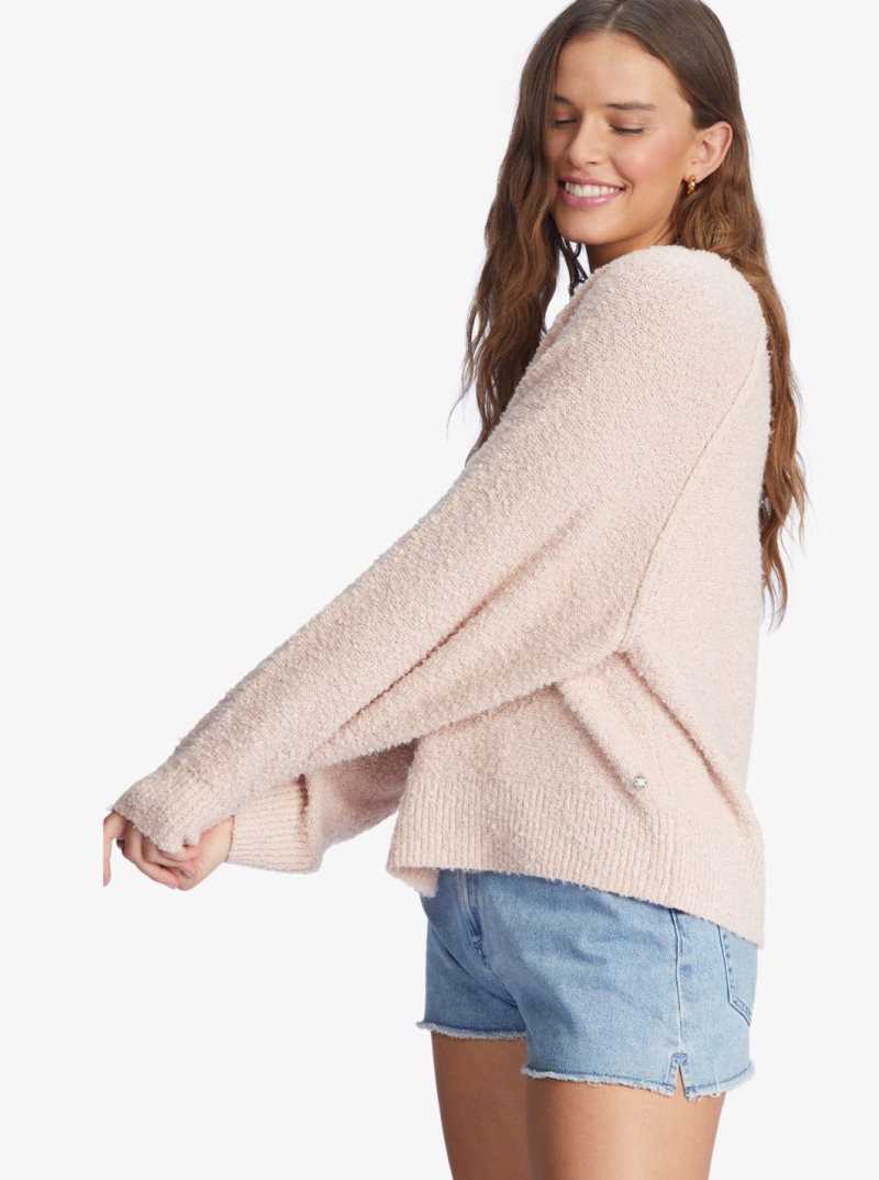 Roxy Early Morning Crew Neck Sweater Peach Whip | TIDMN-3814