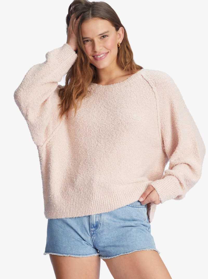 Roxy Early Morning Crew Neck Sweater Peach Whip | TIDMN-3814