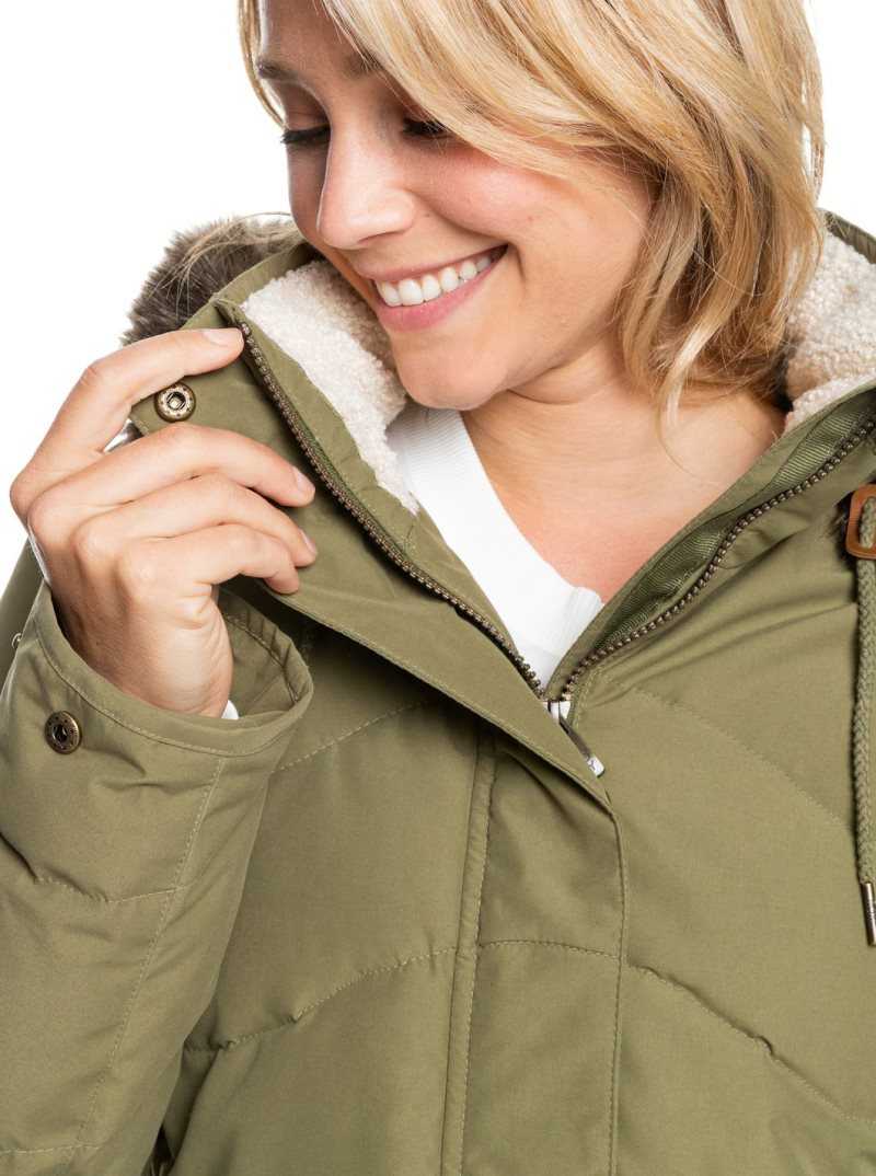 Roxy Ellie Cold Weather Jacket Burnt Olive | FKQRM-7569