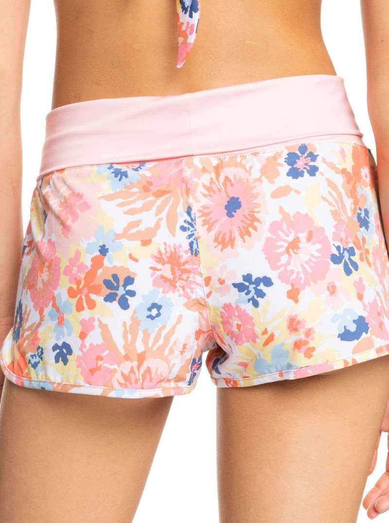 Roxy Endless Summer 2' Boardshorts Bright White Floral Escape S | QJNBT-1365