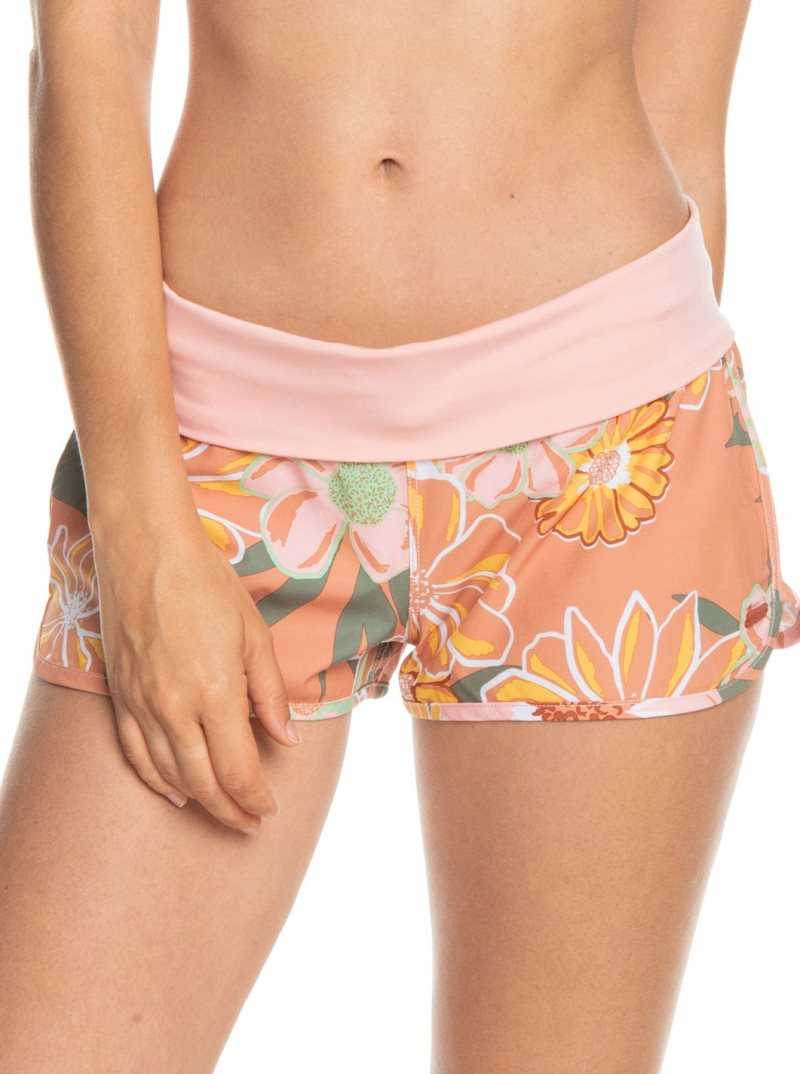 Roxy Endless Summer Printed 2\' Boardshorts Toasted Nut Bloom Boogie S | ZNJBD-6549